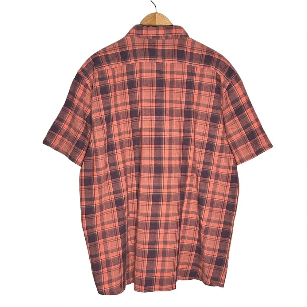 Grayers | Men | Classic Plaids Coral Red SS Button Up Shirt | Size XXL - Picture 3 of 12